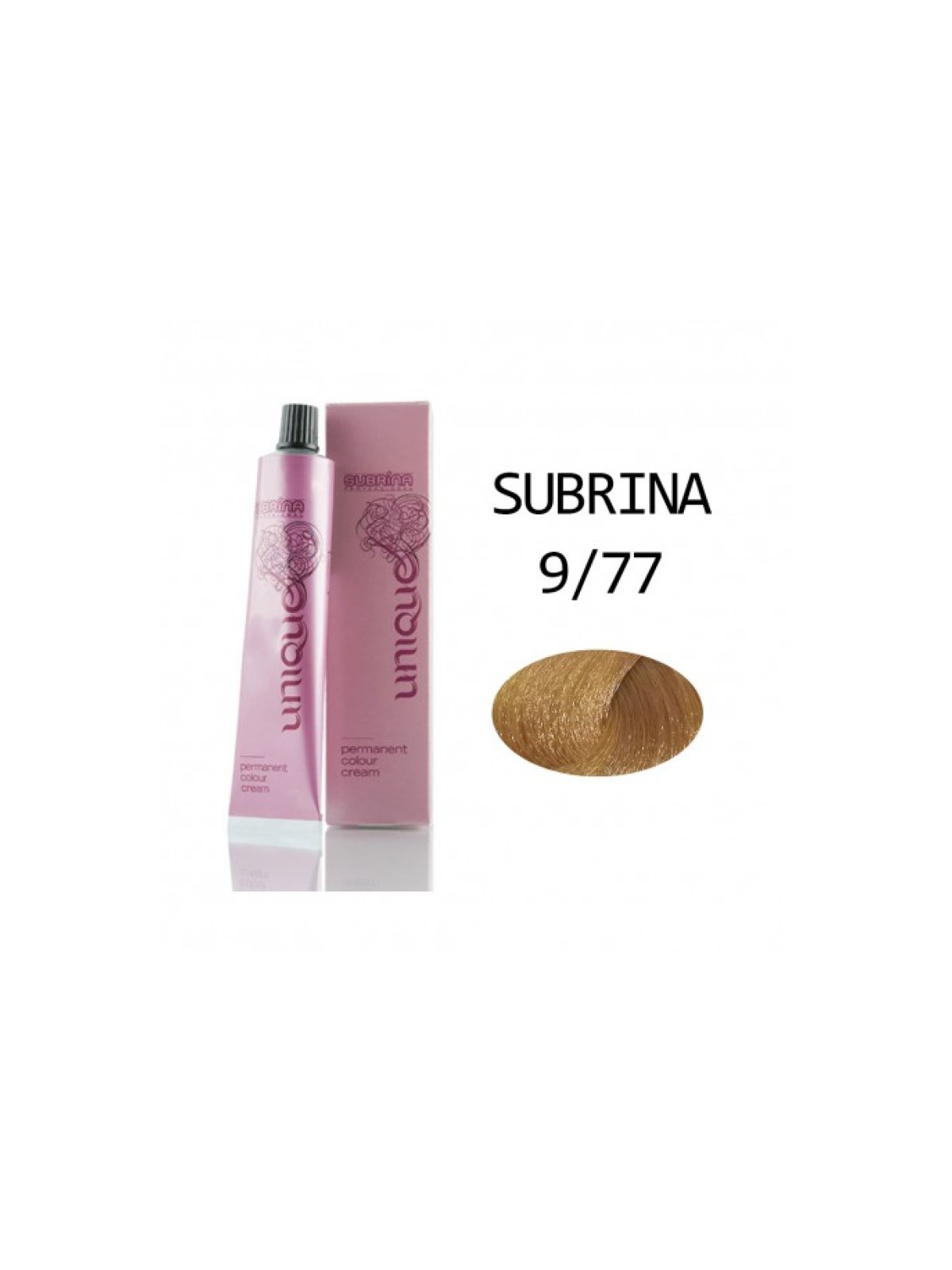 Tintura per capelli permanente professionale unica Subrina 9/77 Biondo chiarissimo - Castano intenso 100ml