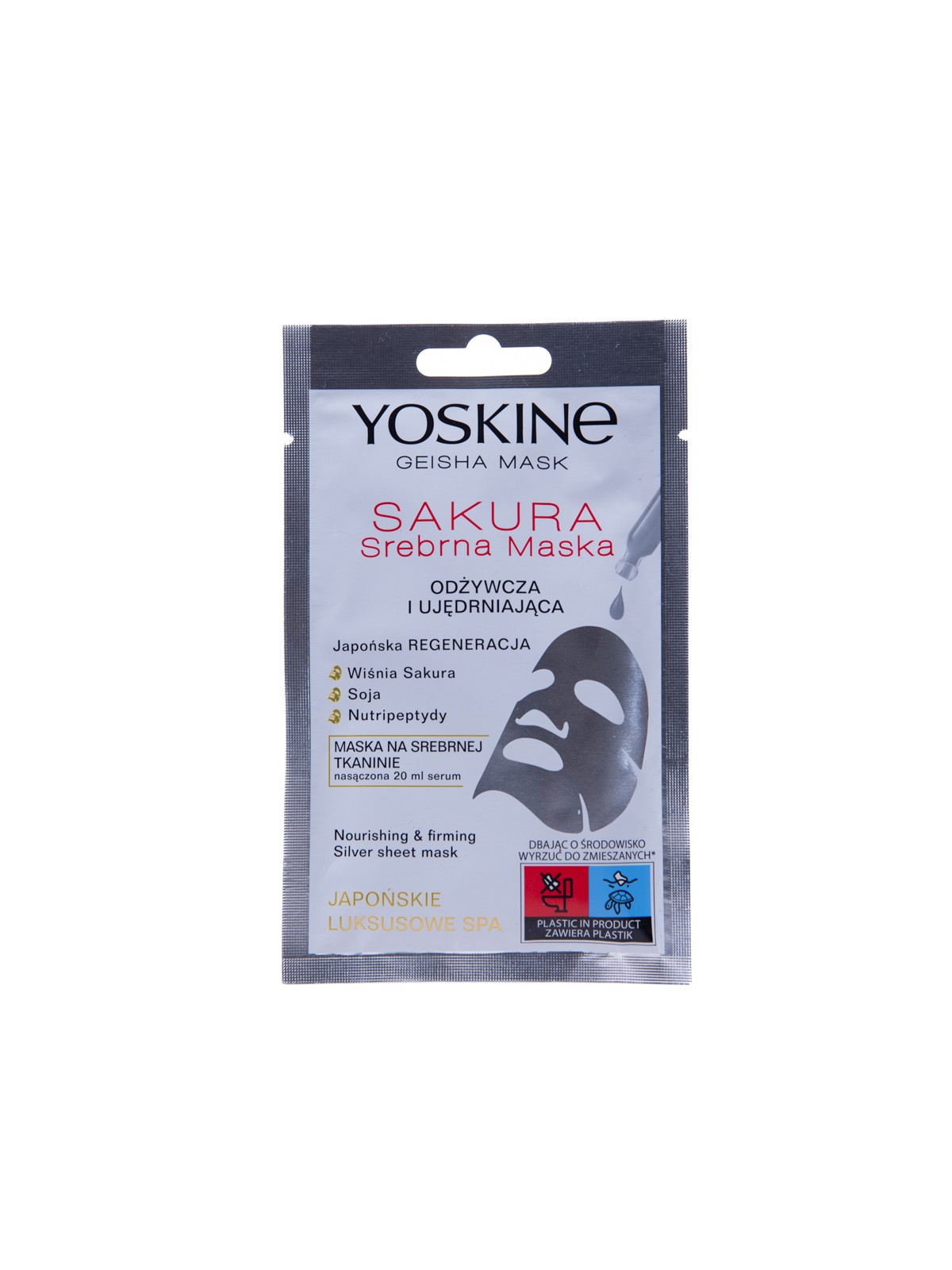Maschera viso rassodante in tessuto Yoskine Geisha Sakura 20ml