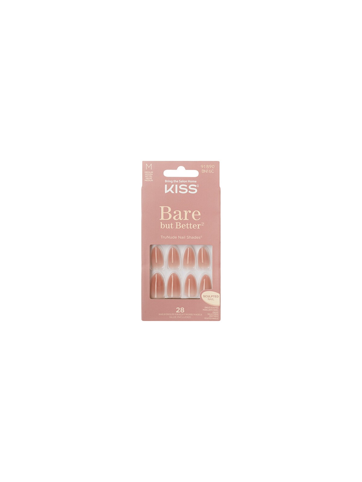 KISS Unghie in gel Bare-But-Better 28 pezzi donna KISS www.essenzetotalstyle.com 