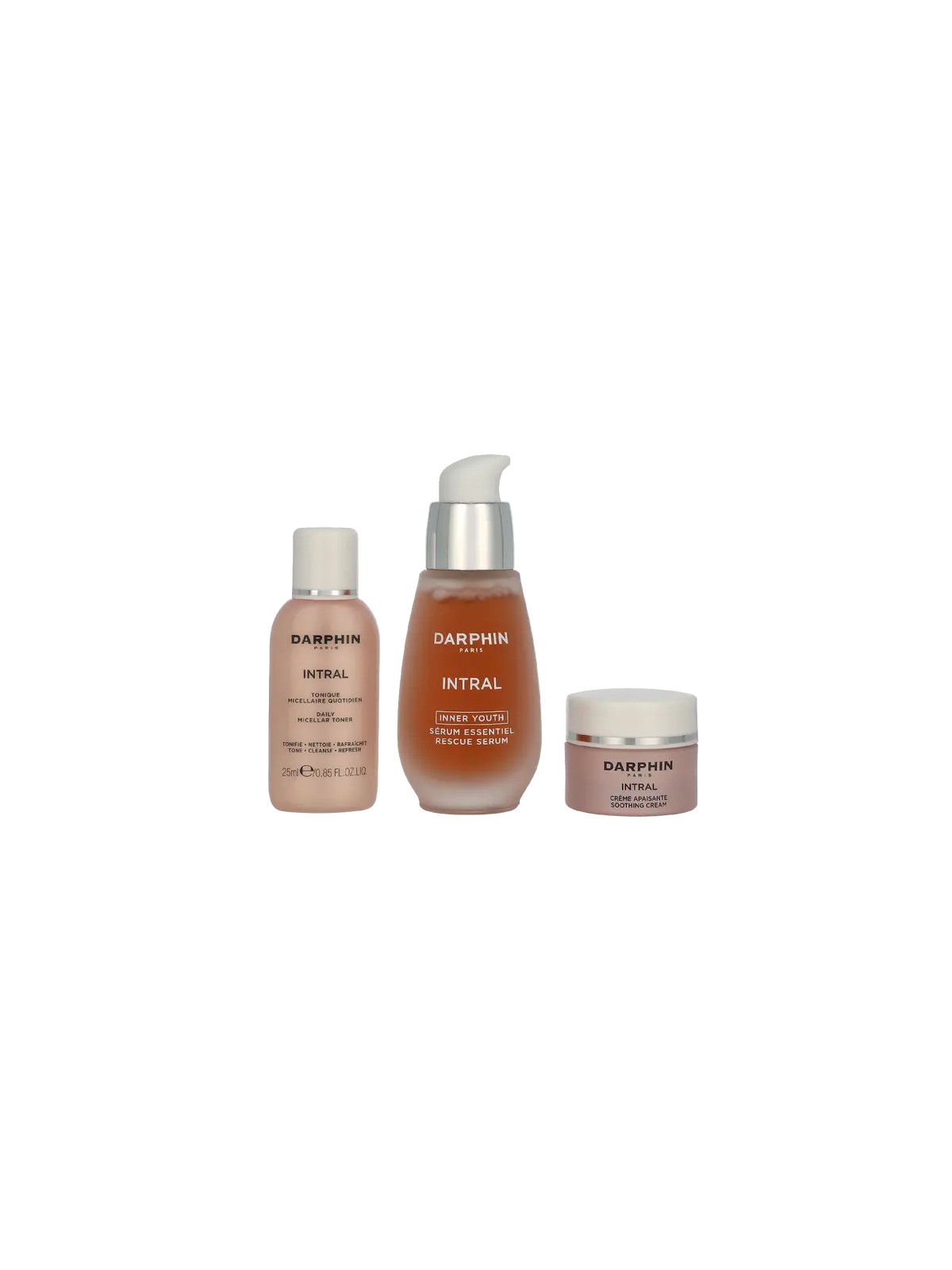 Darphin Intral Soothing Harmony Set Micellar Toner 25ml Youth Rescue Serum 30ml Soothing Cream 5ml 15ml