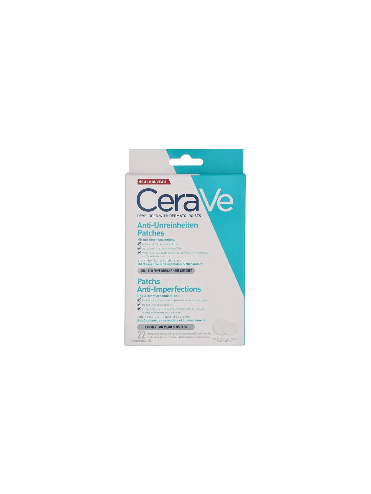 Cerave Cerotti anti-acne con 3 ceramidi essenziali e niacinamide risultati in 3 ore 22 unità unisex