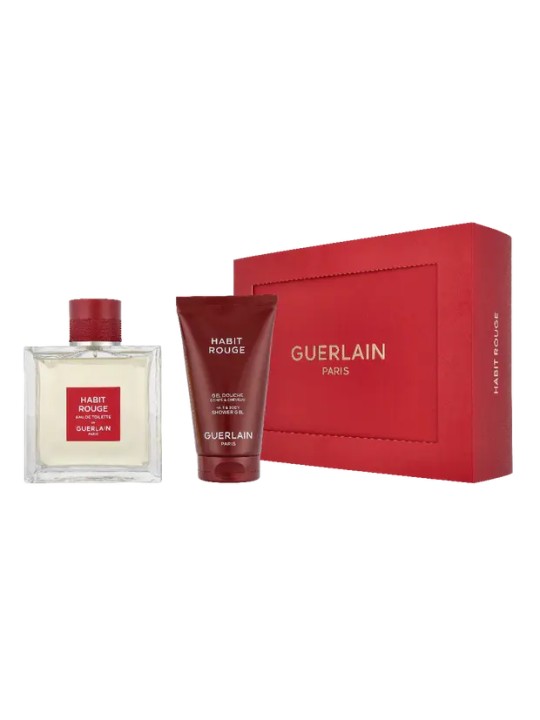 Guerlain Habit Rouge Giftset eau de toilette Spray 100ml Shower Gel 75ml 500ml