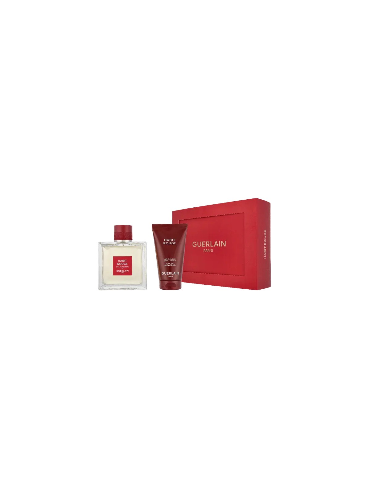 Guerlain Habit Rouge Giftset eau de toilette Spray 100ml Shower Gel 75ml 500ml
