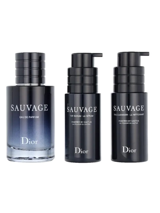 Dior Sauvage Giftset eau de parfum Spray 60ml Cleanser 45ml Serum 45ml 30ml
