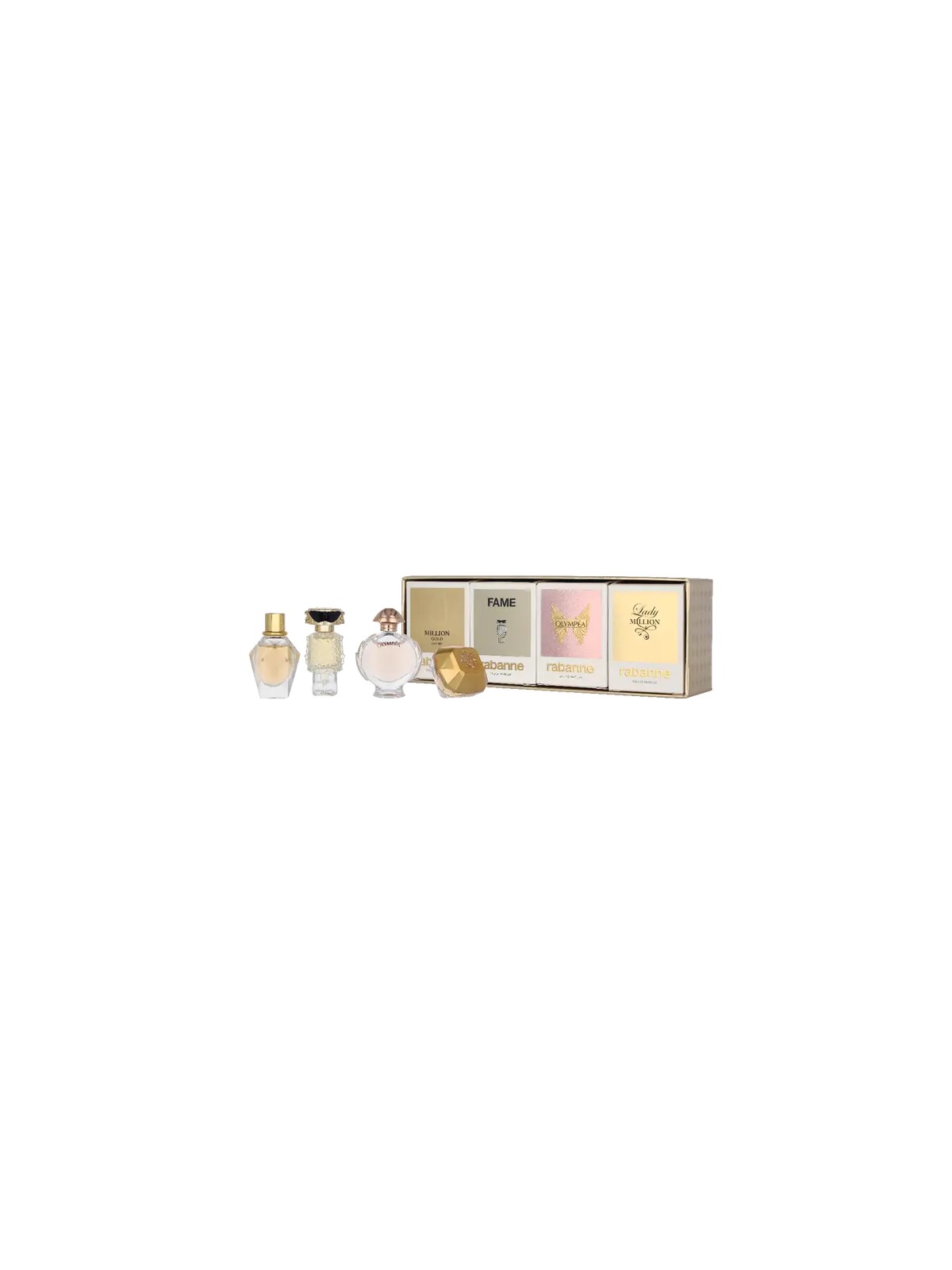 Rabanne SET MINIATURA Lady Million eau de parfum 5ml + Fame eau de parfum 4ml + Olympea eau de parfum 6ml + Million Gold For