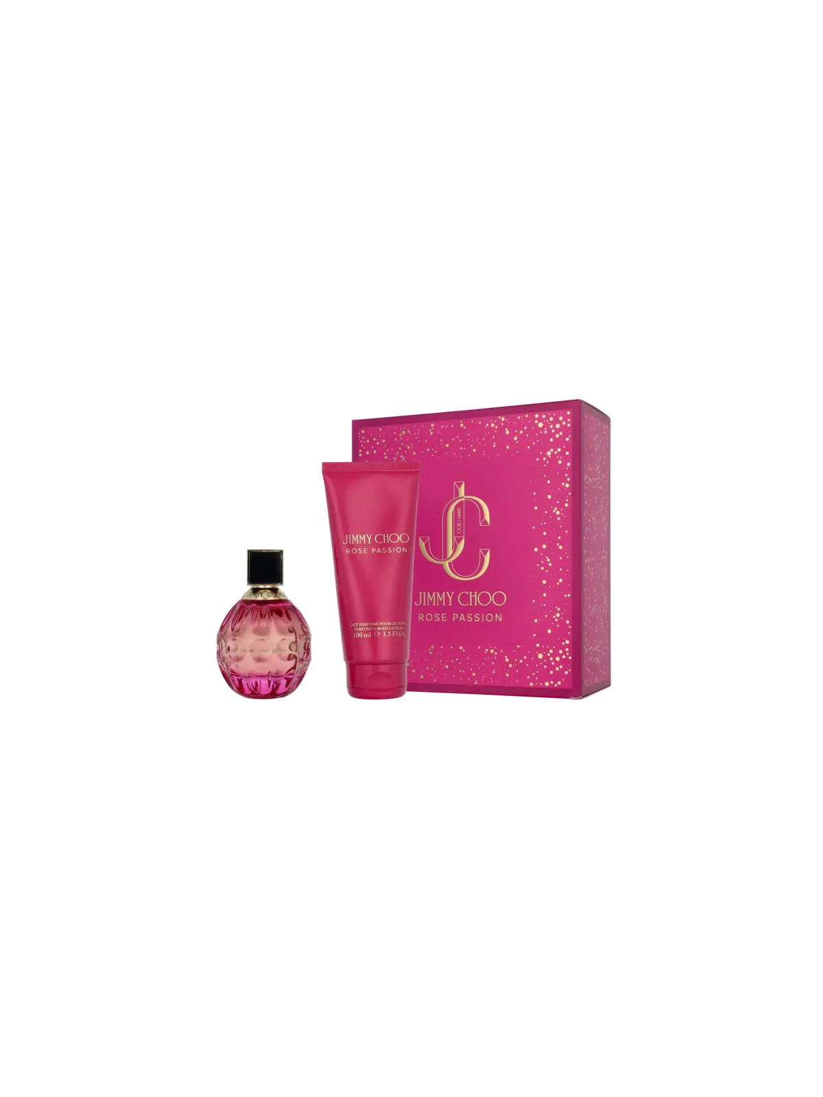 Jimmy Choo Rose Passion Giftset eau de parfum Spray 60ml Perfumed Body Lotion 100ml 18ml