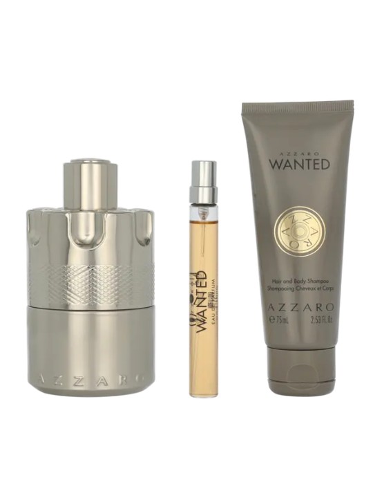 Azzaro Wanted Giftset eau de parfum Spray 100ml Shower Gel 75ml eau de parfum Spray 10ml 50ml