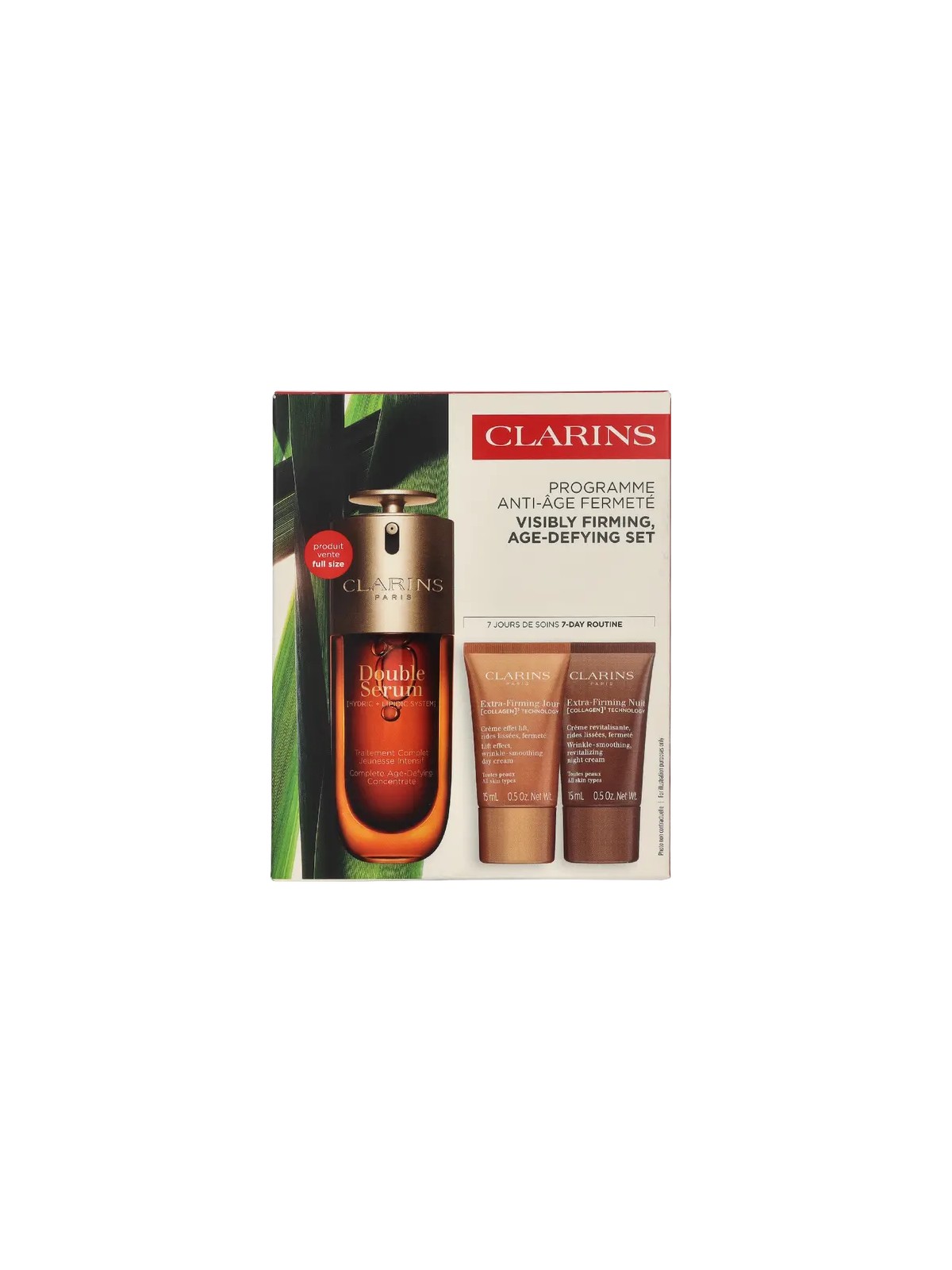 Clarins Visibly Firming Age-Defying Set Serum 50ml Day Cream 15ml Night Cream 15ml Eye Gel 3ml 1,61g