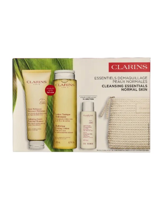 Clarins Age-Defying & Firming Essentials Set Pouch Cleanser 125ml Lotion 200ml Milk 50ml 8,5g