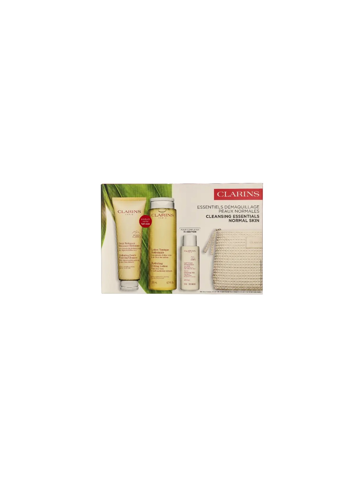 Clarins Age-Defying & Firming Essentials Set Pouch Cleanser 125ml Lotion 200ml Milk 50ml 8,5g