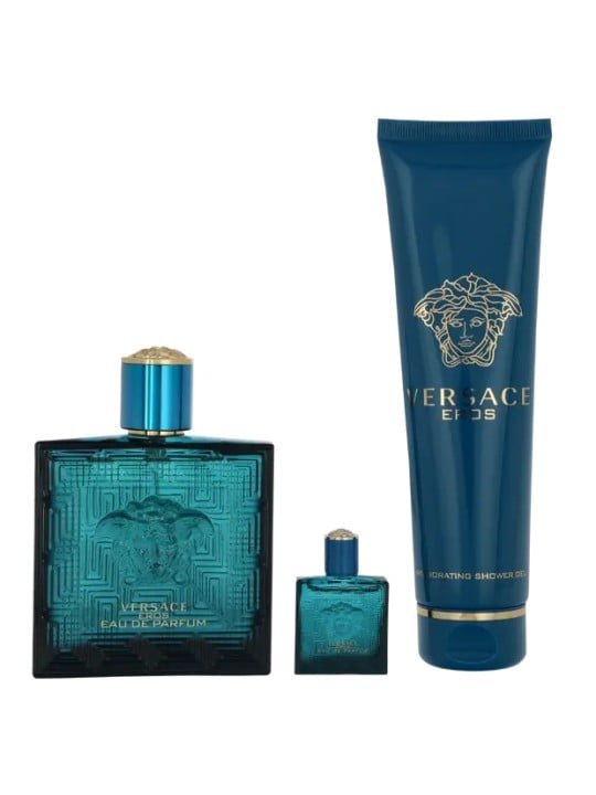 Versace Eros Pour Homme Giftset eau de parfum Spray 100ml B&S Gel 150ml eau de parfum Spray 5ml 175ml
