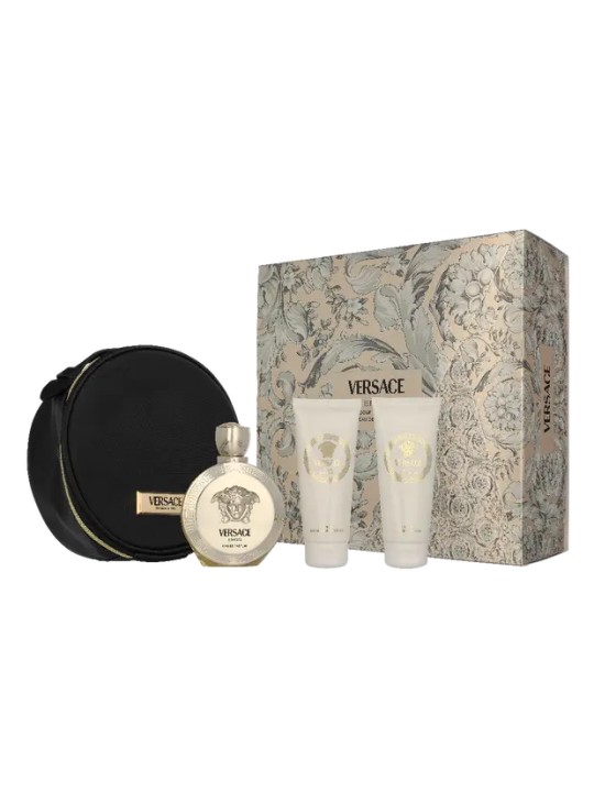 Versace Eros Pour Femme Giftset eau de parfum Spray 100ml Bath & Shower Gel 100ml Body Lotion 100ml Make-Up Case 200ml