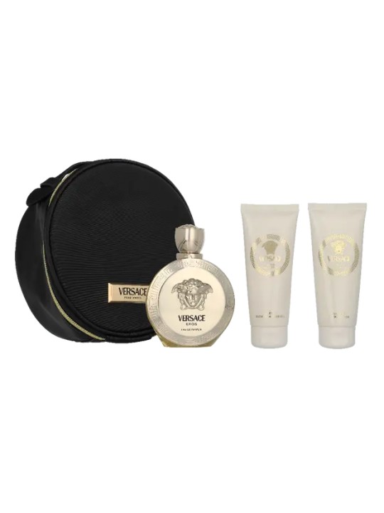 Versace Eros Pour Femme Giftset eau de parfum Spray 100ml Bath & Shower Gel 100ml Body Lotion 100ml Make-Up Case 200ml
