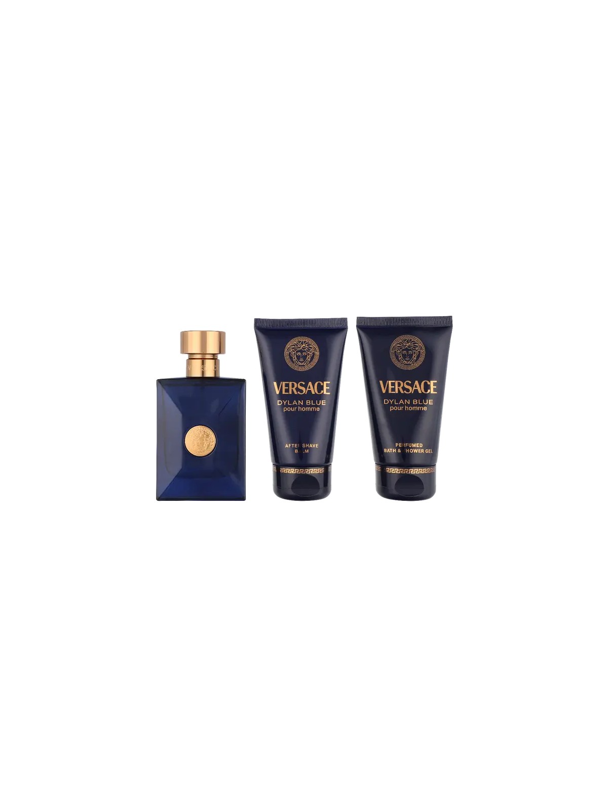 Versace Dylan Blue Pour Homme Giftset eau de toilette Spray 50ml Bath & Shower Gel 50ml Aftershave Balm 50ml 150ml