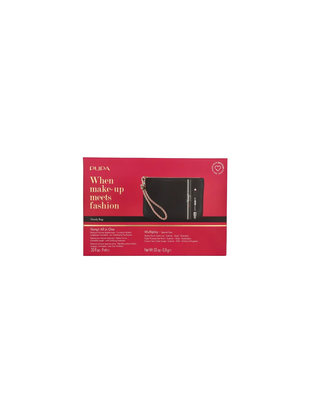 Pupa Vamp! Mascara & Mini Multiplay Set Vamp! All in One n.101 Extra Black Mascara 9ml Multiplay n.09 Deep Black 0,8gr 250ml