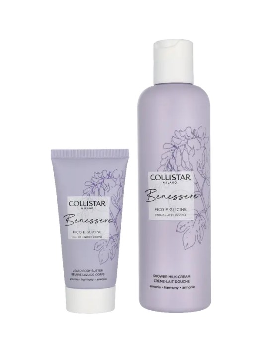 Collistar SET Natale 2025 Benessere Fico E Glicina Latte Doccia-Crema 250ml + Burro Corpo Liquido 50ml