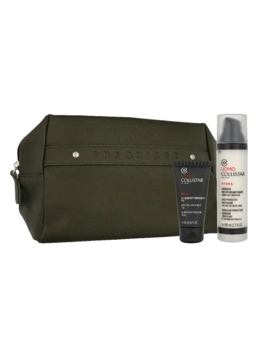 Collistar Uomo Set Daily Protective Moisturizer 80 ml   Mini Energizing Cleansing Gel 30 ml    Pouch 150ml