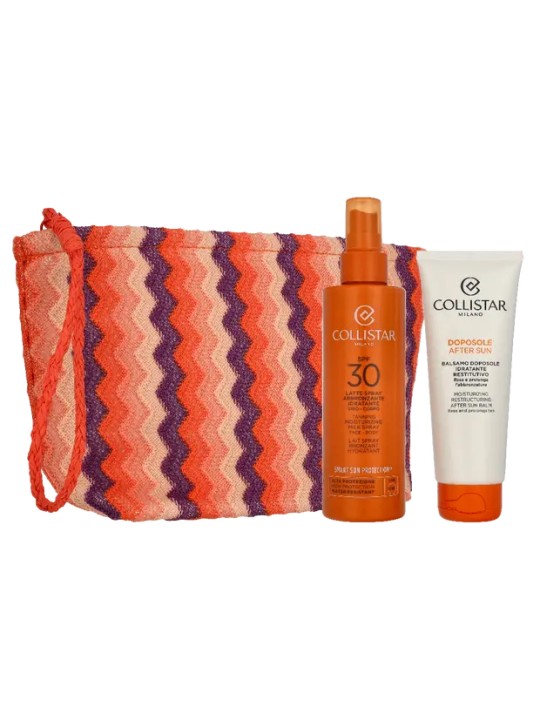 Collistar Sun Giftset Tanning Spray Milk Spf30 200ml After-Sun Balm 100ml Pouch 10ml