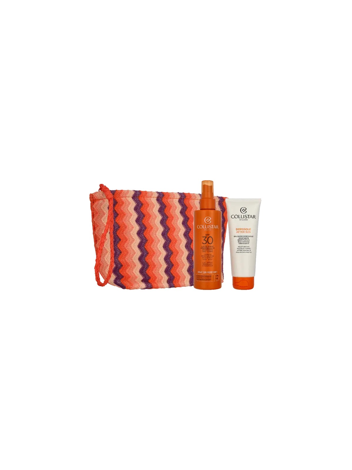 Collistar Sun Giftset Tanning Spray Milk Spf30 200ml After-Sun Balm 100ml Pouch 10ml