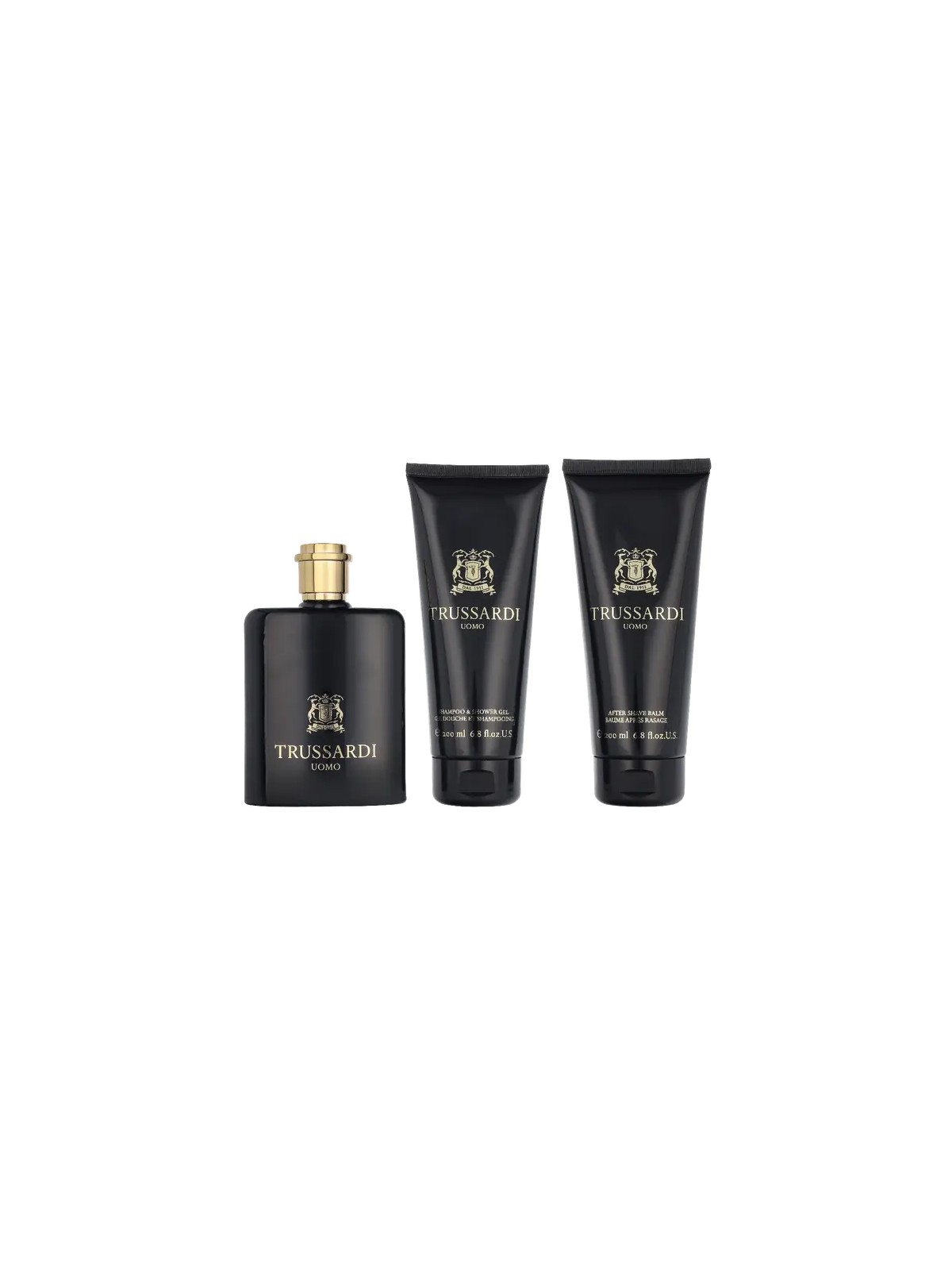 Trussardi Uomo Contemporary Deluxe Giftset eau de parfum Spray 100ml Shampooo & Shower Gel 200ml After Shave Balm 200ml 190ml