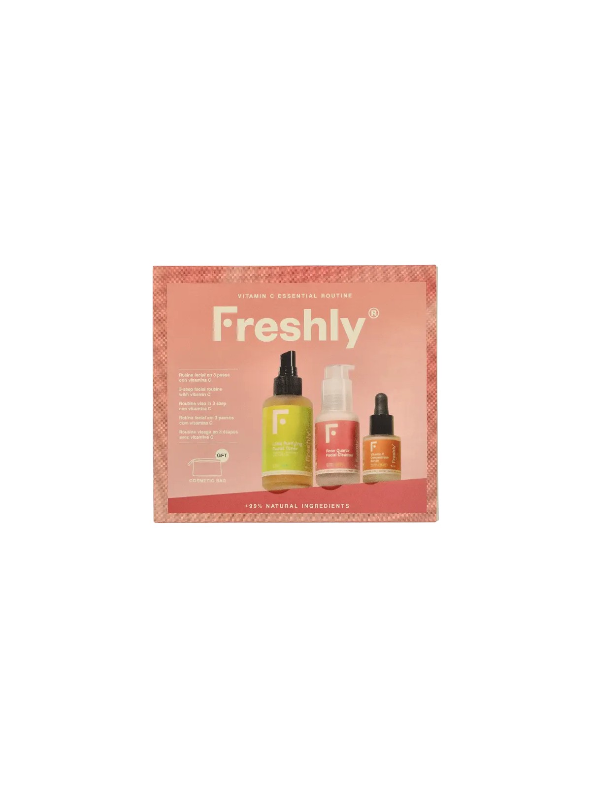 Freshly Vitamin C Essential Routine Lime Purifying Facial Toner 100ml Rose Quartz Facial Cleanser 50ml Minitalla  Vitamin C Con