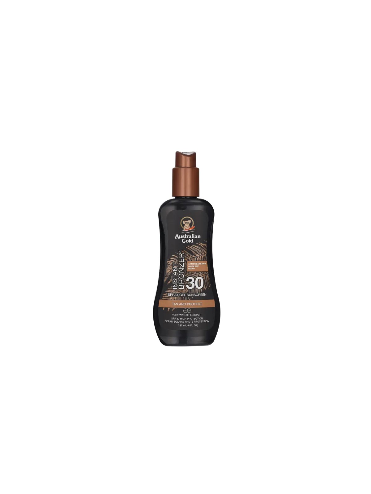 Australian Gold Spray gel solare SPF30 con autoabbronzante istantaneo 237ml unisex