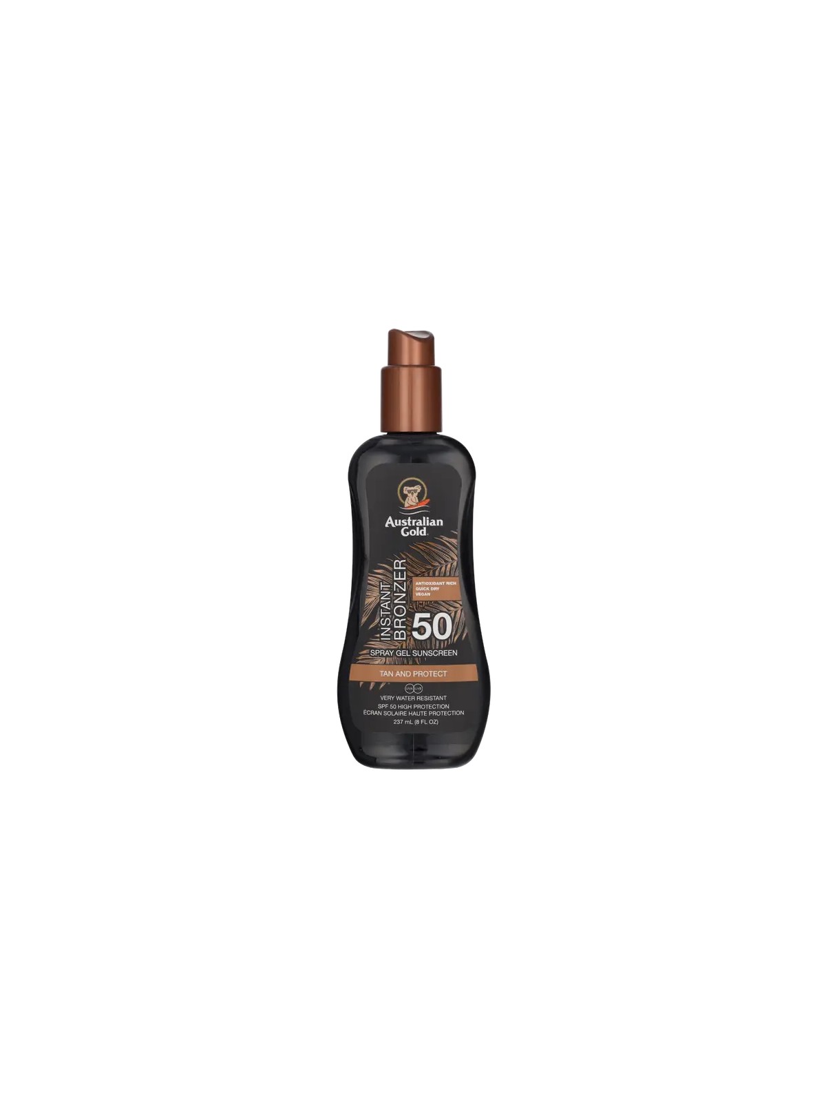 Australian Gold Spray gel solare SPF50 con autoabbronzante istantaneo 237ml unisex