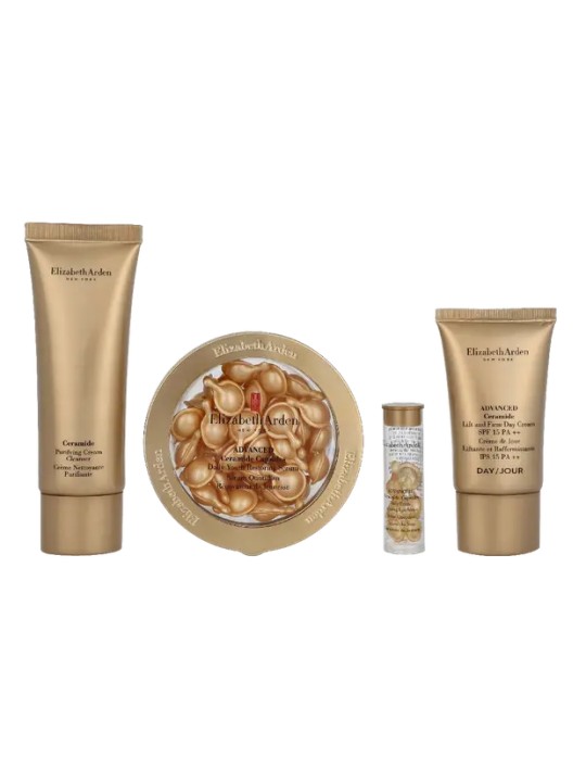E.Arden Twist & Lift Quartet Advanced Ceremide Capsules Set Cream Cleanser 50ml Restoring Serum 28ml Eye Serum 1.2ml Day Cream