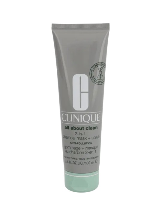 Clinique All About Clean Maschera al Carbone 2 in 1  Maschera viso detergente Scrub 100 ml