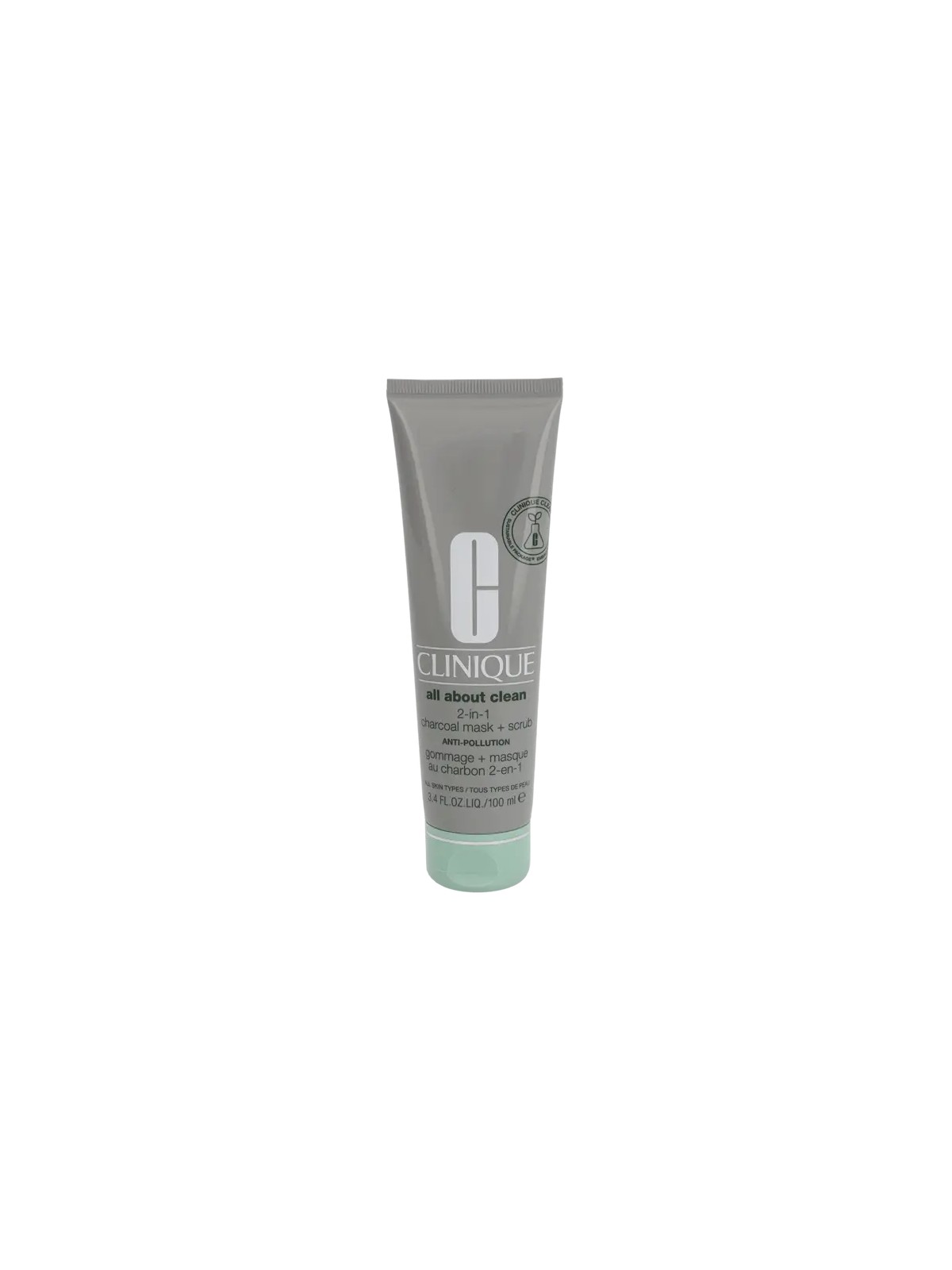 Clinique All About Clean Maschera al Carbone 2 in 1  Maschera viso detergente Scrub 100 ml