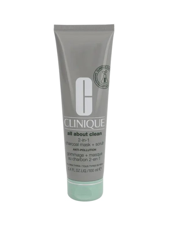 Clinique All About Clean Maschera al Carbone 2 in 1  Maschera viso detergente Scrub 100 ml