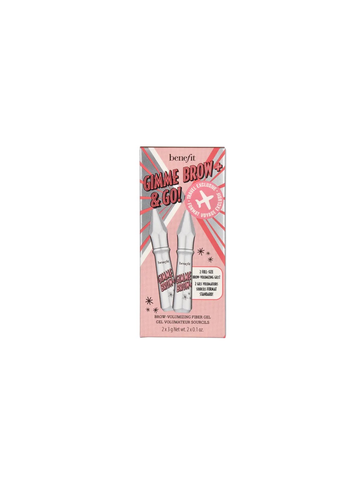 Benefit Gimme Brow & Go Brow Volumizing Fiber Gel Set donna 6g 2x3gr Gimme Brow Fiber Gel
