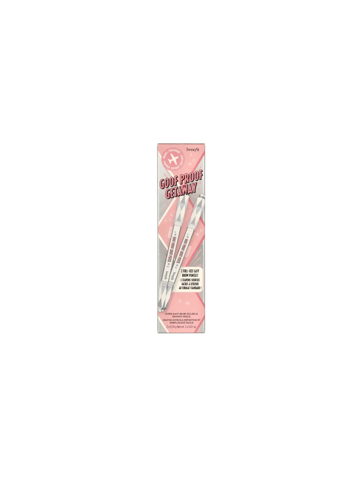 Benefit Goof Proof Getaway Duo donna 0,68g 2x Brow Shaping Pencil-Travel Set-Waterproof 12 Hours