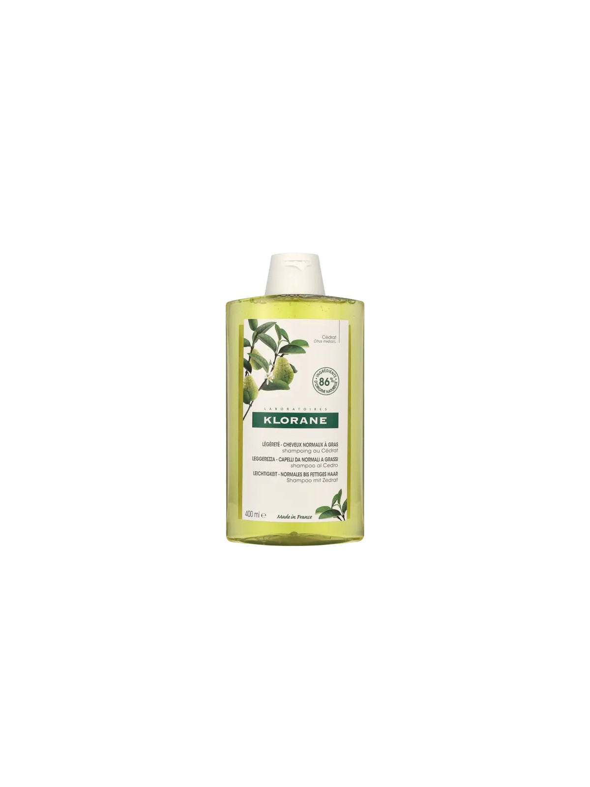 Shampoo Purificante Klorane Con Polpa di Agrumi 400ml per Capelli Normali e Grassi