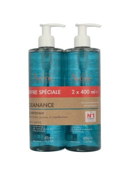 Avene Cleansing Gel Duo 2x400ml - Combination, Oily , Blemish-Prone Skin 250ml