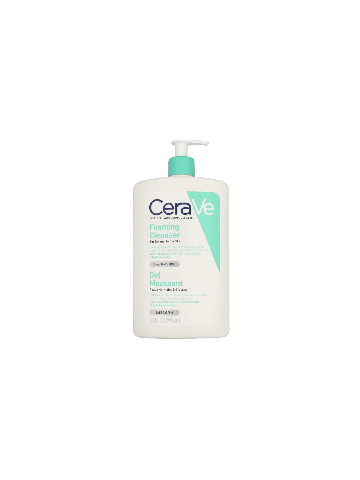 CeraVe Foaming Cleanser w-Pump 1000ml For Normal To Oily Skin