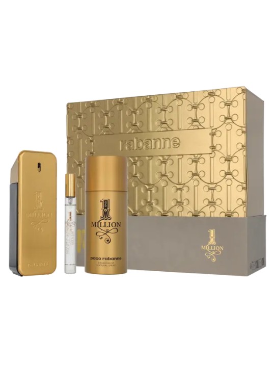 Rabanne 1 million set 3 pezzi Eau de Toilette spray 100 ml + Deodorant spray 150 ml + Eau de Toilette spray 10 ml uomo