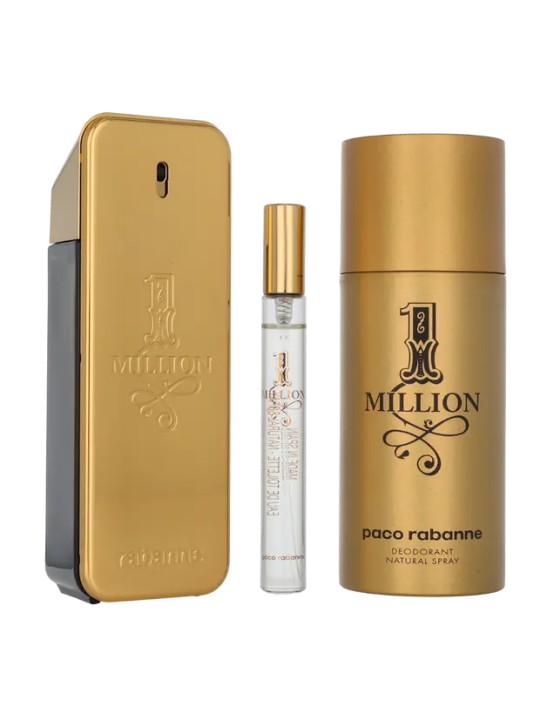 Rabanne 1 million set 3 pezzi Eau de Toilette spray 100 ml + Deodorant spray 150 ml + Eau de Toilette spray 10 ml uomo