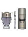 Rabanne Set da 3 pezzi INVICTUS Eau de Toilette spray 100 ml + Deodorant 150 ml + Eau de Toilette spray 10 ml uomo
