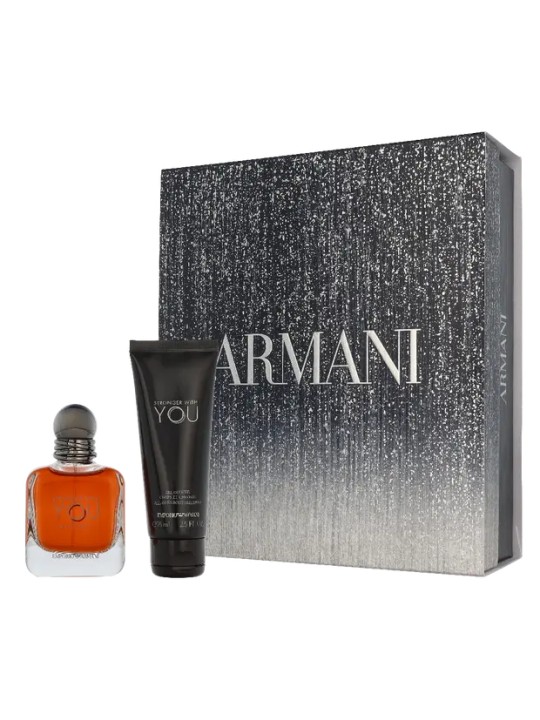 Armani Stronger With You Intensely Gift set eau de parfum 50ml e gel doccia 75ml uomo