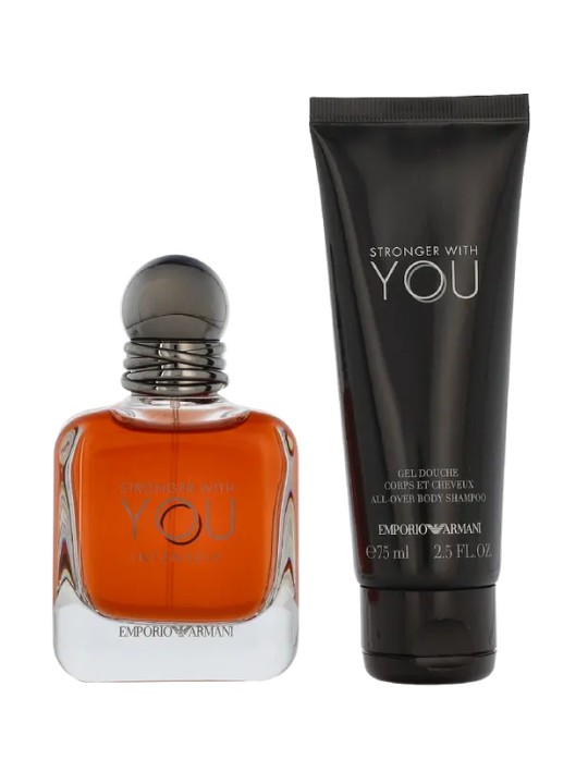 Armani Stronger With You Intensely Gift set eau de parfum 50ml e gel doccia 75ml uomo