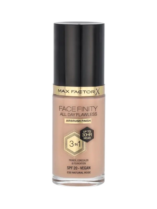 Max Factor FACEFINITY ALL DAY FLAWLESS 3 In 1 Foundation 30ml C50 Natural Rose