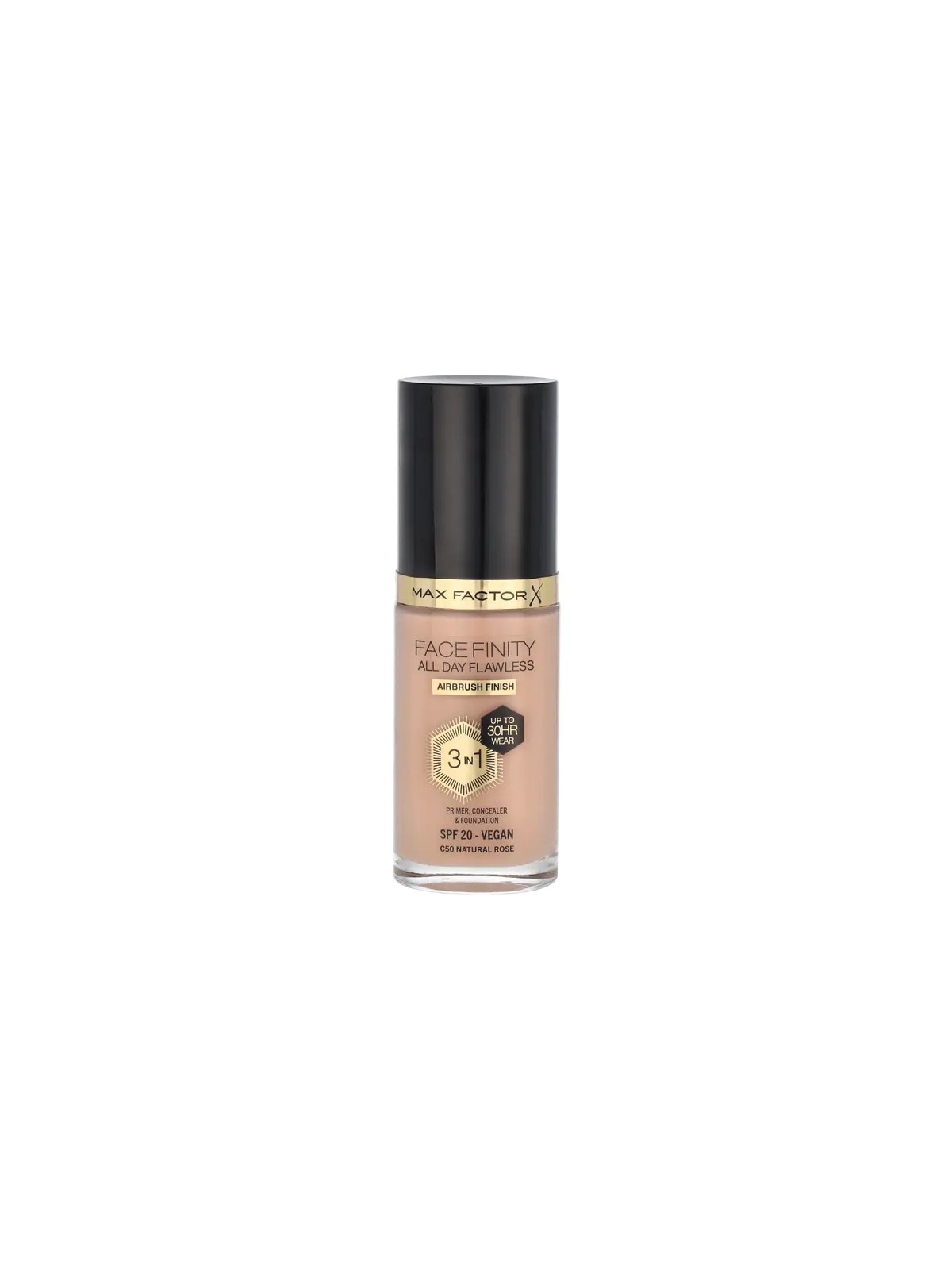 Max Factor FACEFINITY ALL DAY FLAWLESS 3 In 1 Foundation 30ml C50 Natural Rose