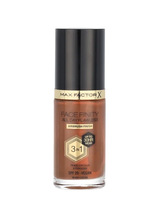 Max Factor FACEFINITY ALL DAY FLAWLESS 3 IN 1 fondotinta 100 cocoa