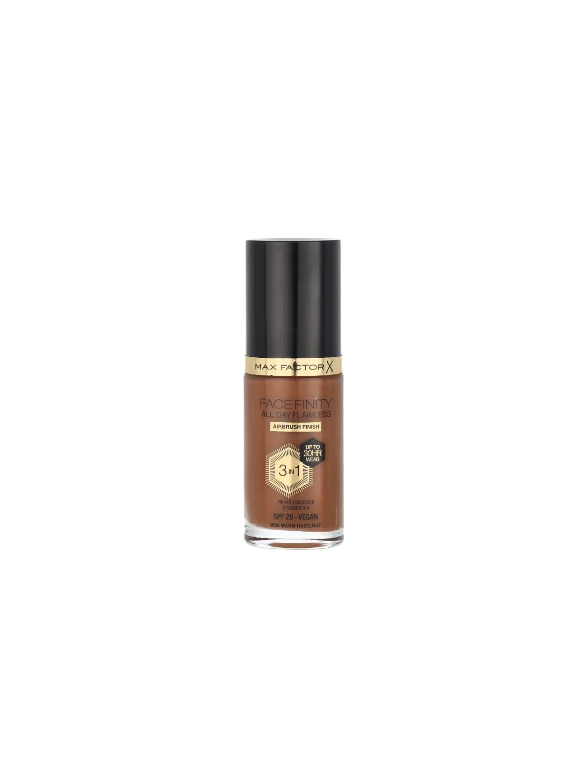Max Factor Fondotinta FACEFINITY ALL DAY FLAWLESS 3 IN 1 W98 Warm Hazelnut 30ml