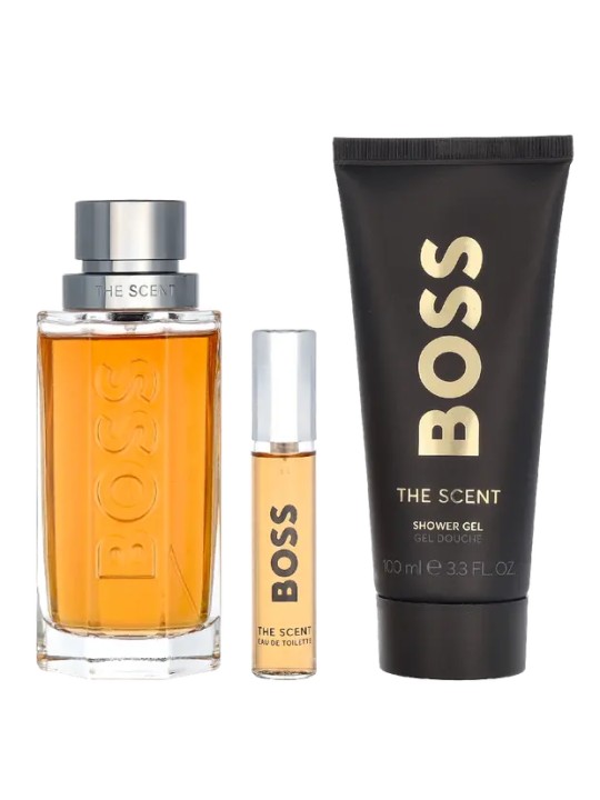 Set regalo Hugo Boss The Scent: eau de toilette 100ml, miniatura di eau de toilette 10ml e gel doccia 100ml uomo