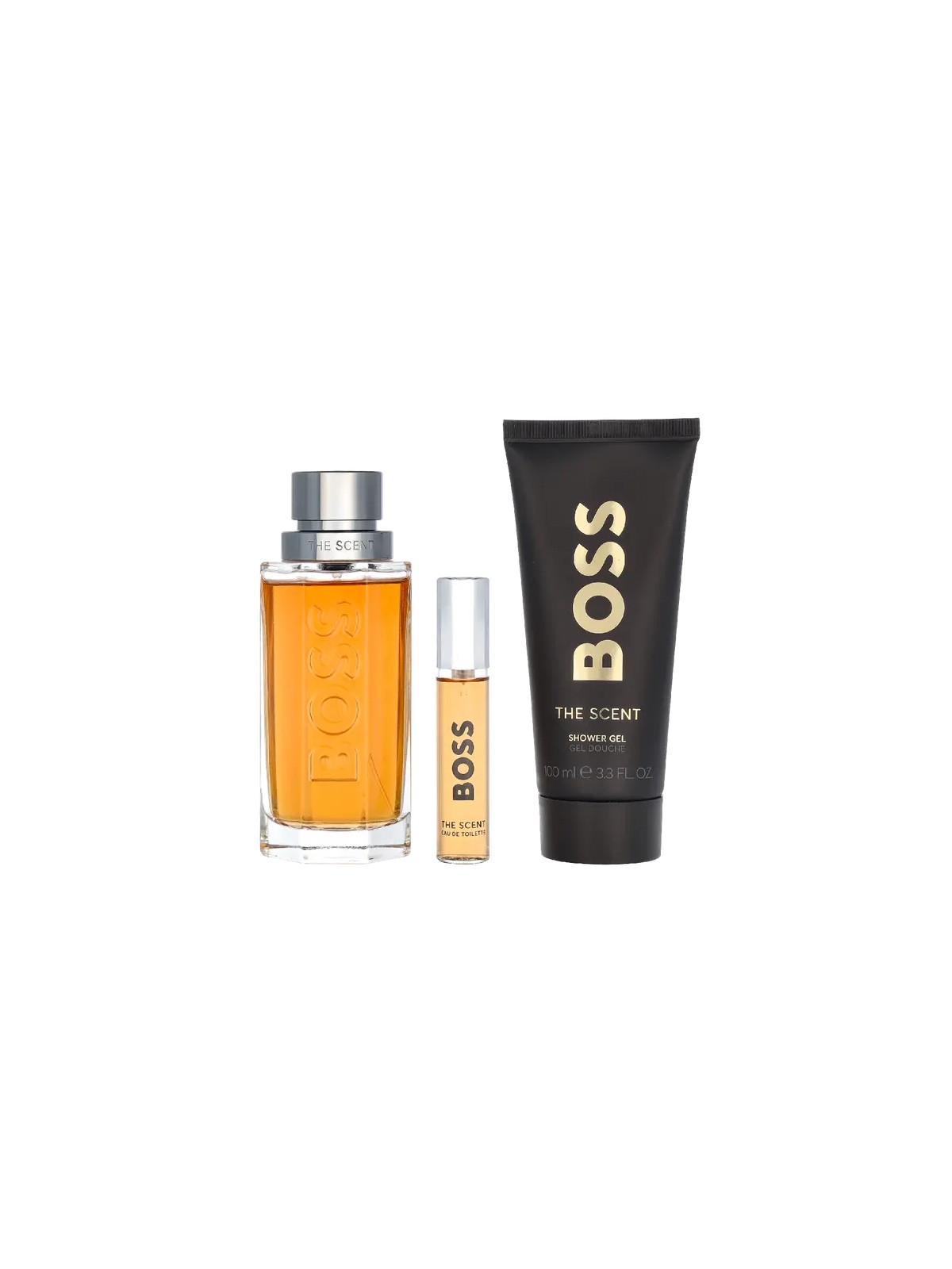 Set regalo Hugo Boss The Scent: eau de toilette 100ml, miniatura di eau de toilette 10ml e gel doccia 100ml uomo