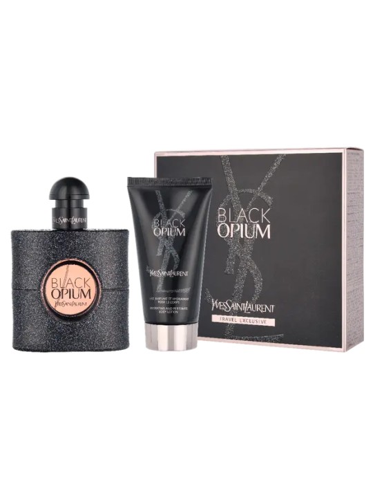 YSL Black Opium Giftset donna 100ml eau de parfum 50 ml-Body Lotion 50 ml-Travel Selection