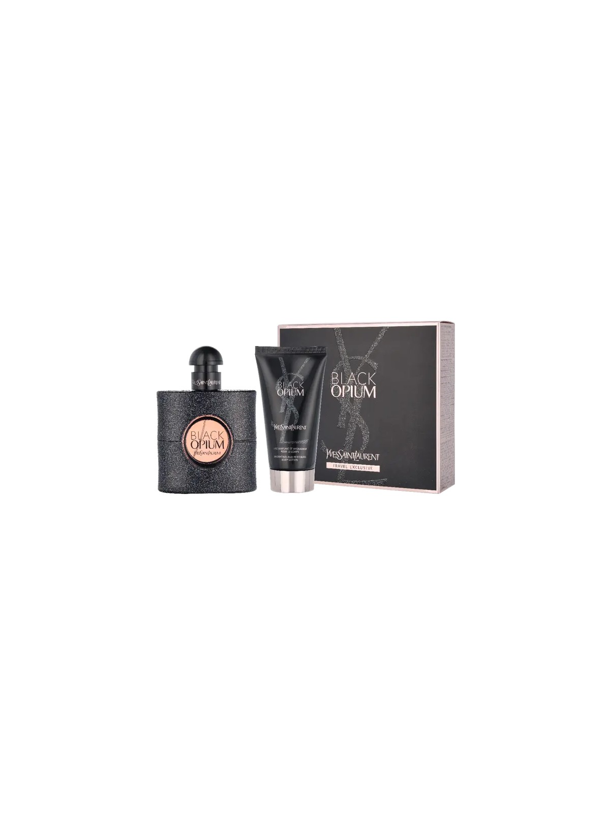 YSL Black Opium Giftset donna 100ml eau de parfum 50 ml-Body Lotion 50 ml-Travel Selection