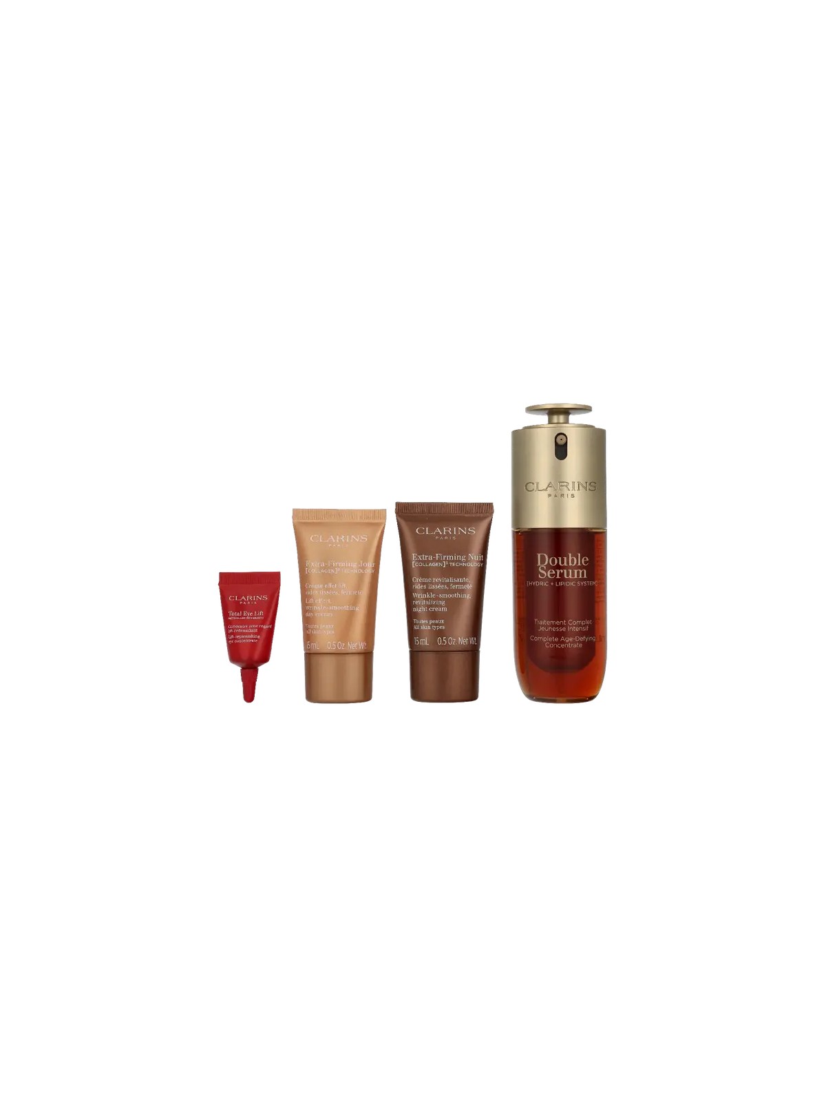 Clarins Visibly Firming Age-Defying Set Serum 50ml Day Cream 15ml Night Cream 15ml Eye Gel 3ml 1,61g